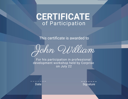 Award of Employee Participation Certificate Design Template