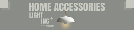 Modèle de visuel Accessoires d'éclairage domestique Gris Minimal - Ebay Store Billboard