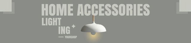 Household Lighting Accessories Grey Minimal Ebay Store Billboard Πρότυπο σχεδίασης