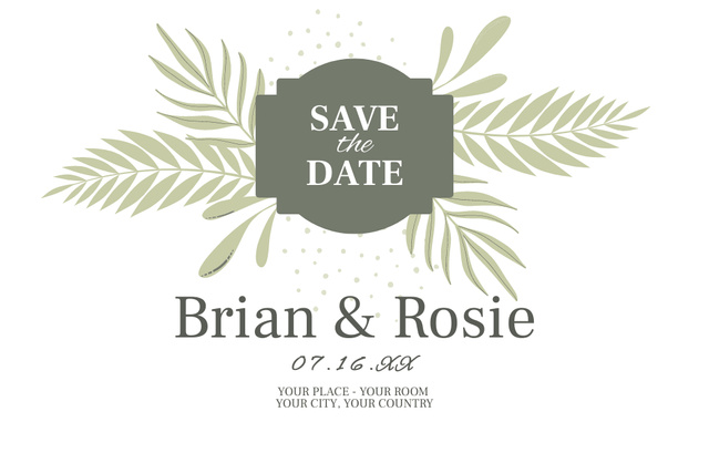 Save the Date of Wedding on Pastel Invitation 4.6x7.2in Horizontalデザインテンプレート