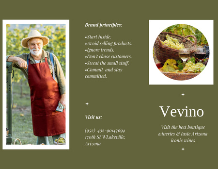 Modèle de visuel Annonce de dégustation de vins avec un agriculteur - Brochure 8.5x11in