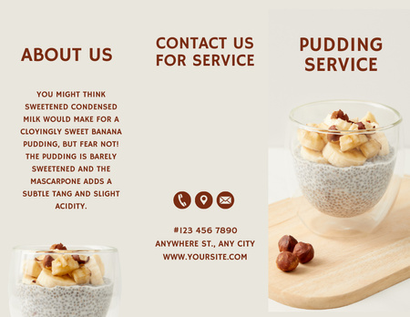 Appetizing Pudding Service Offer Brochure 8.5x11in Design Template