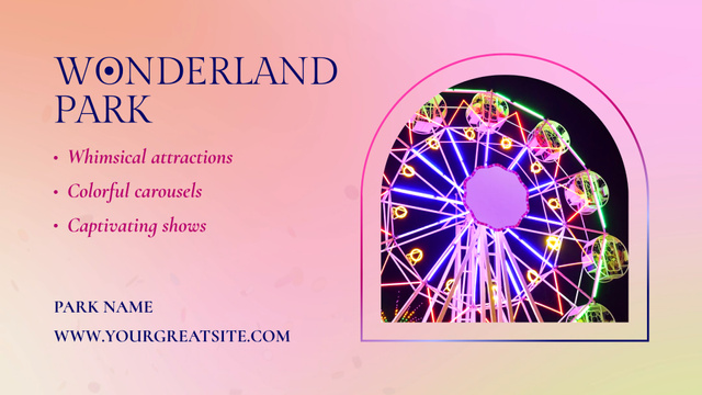Illuminated Attractions In Wonderland Park Offer Full HD video Πρότυπο σχεδίασης