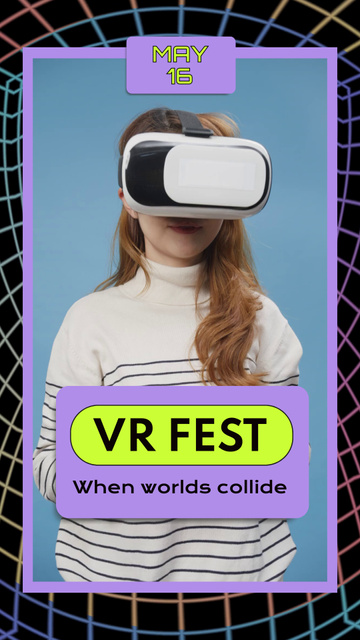 Designvorlage VR Fest And Child With Headset für TikTok Video