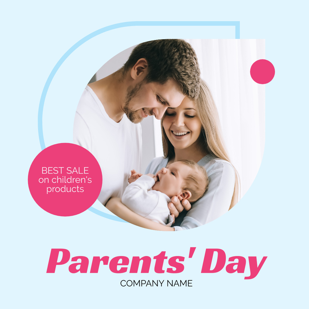 Ontwerpsjabloon van Instagram van Parents' Day Sale with Young Family
