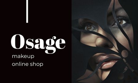 Online Shop Offer for Makeup Products Business Card 91x55mm tervezősablon