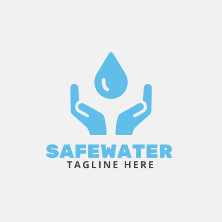 Turvallisen veden logosuunnittelu Logo Design Template