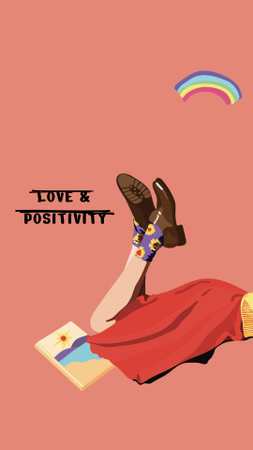 Designvorlage Inspirational Phrase with Cute Female Legs für Instagram Story