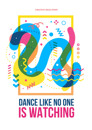 Dance party creative Ad with quote Poster Modelo de Design