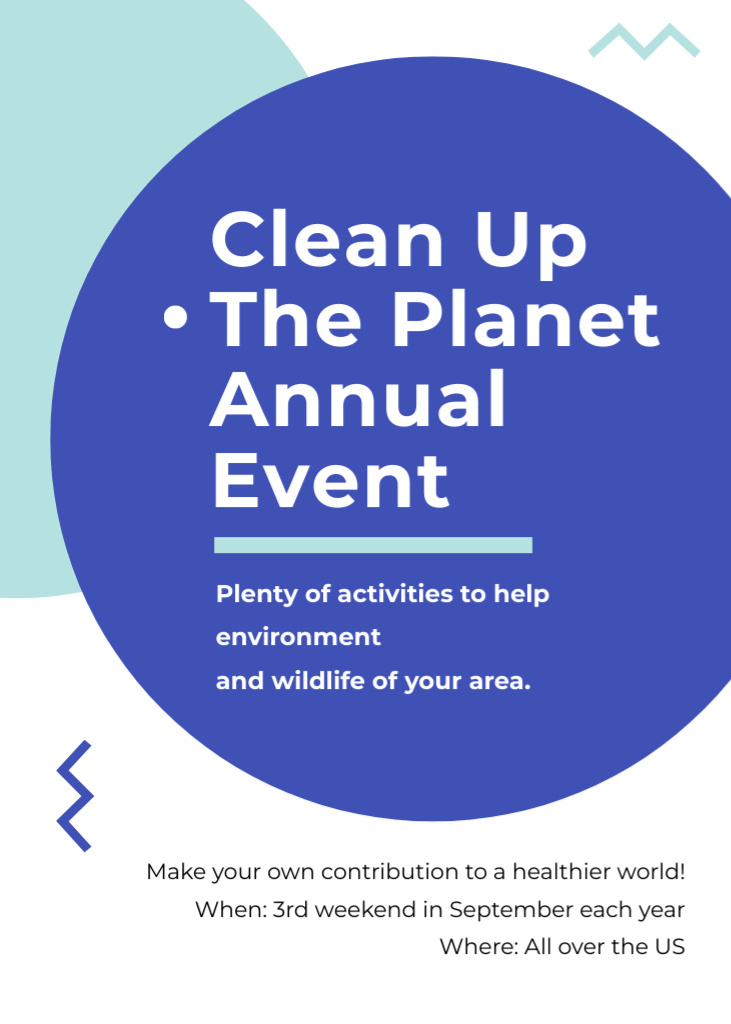 Ecological Event Announcement with Simple Circles Frame Flayer Design Template