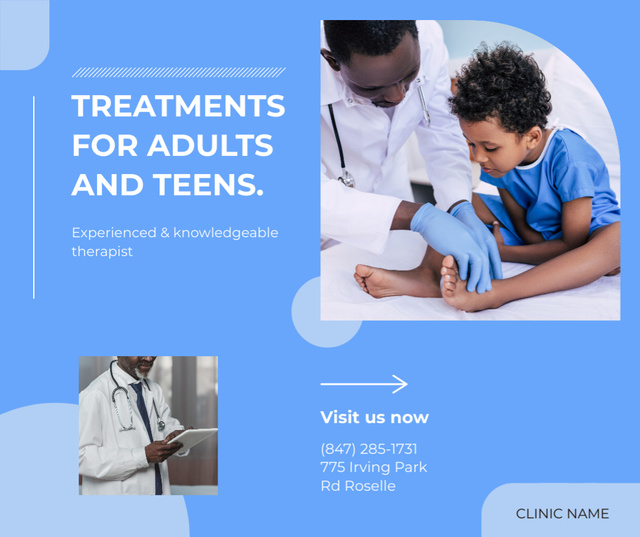 Treatment Offer for Adults and Teens Facebook Design Template