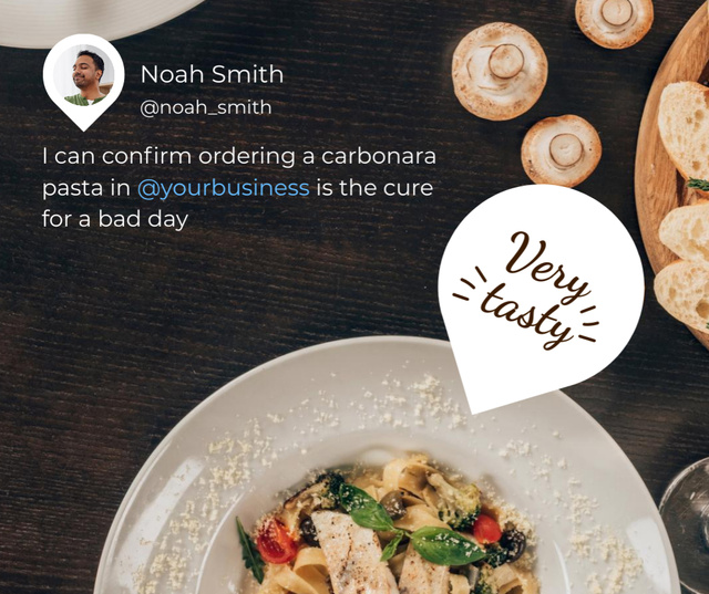 Customer's Testimonial for Pasta Carbonara Facebook – шаблон для дизайну