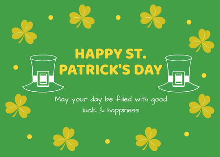 Festive St. Patrick's Day Wishes on Green Card Design Template