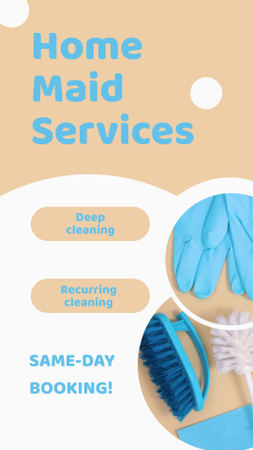 Plantilla de diseño de Home Maid Services With Booking And Supplies Instagram Video Story 