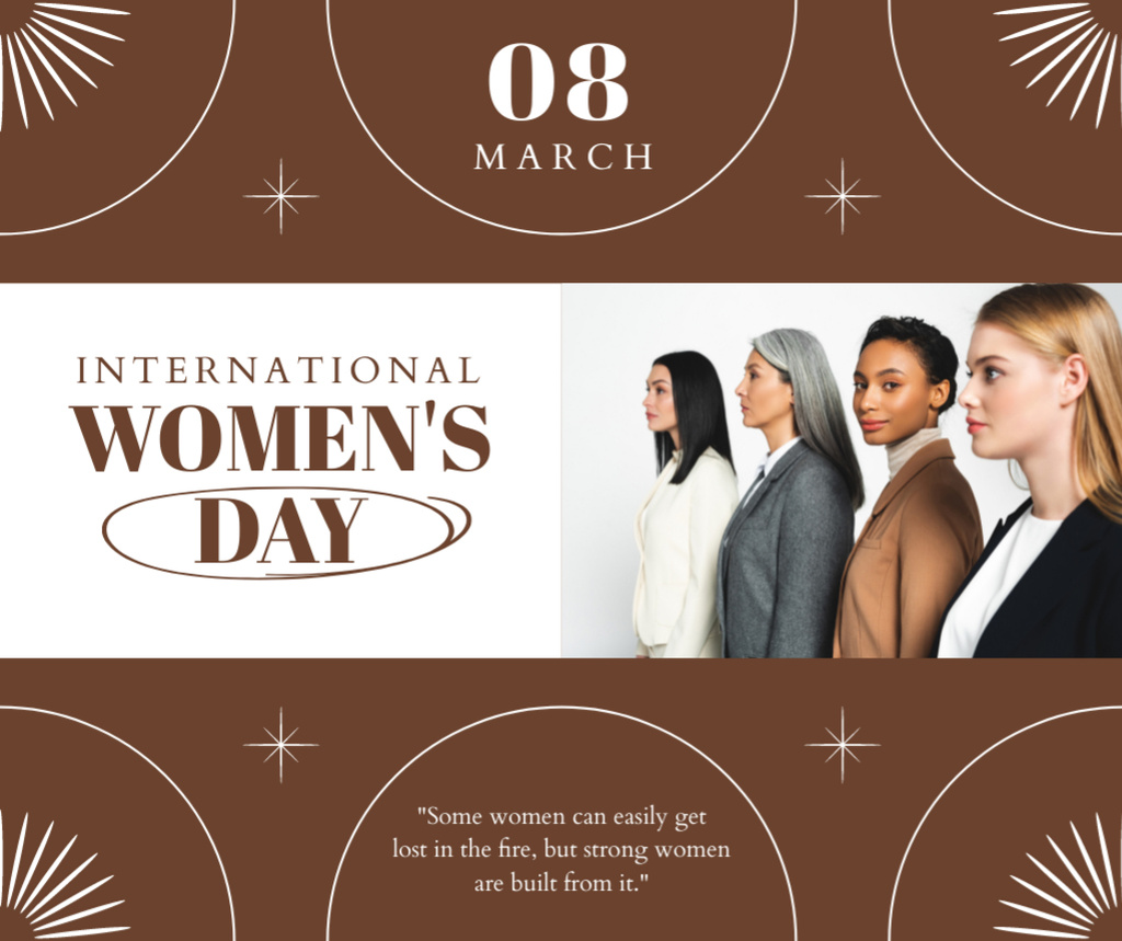 Inspirational Citation on International Women's Day Facebook Design Template