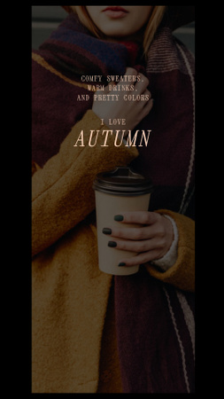 Autumn Inspiration with Girl in Stylish Outfit Instagram Story Design Template