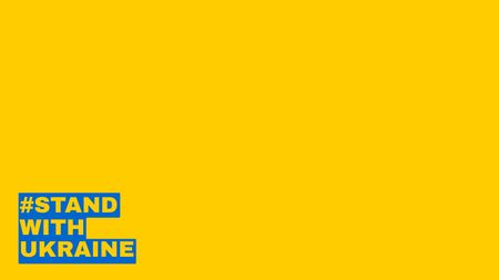 Stand with Ukraine Phrase in National Flag Colors Title Design Template