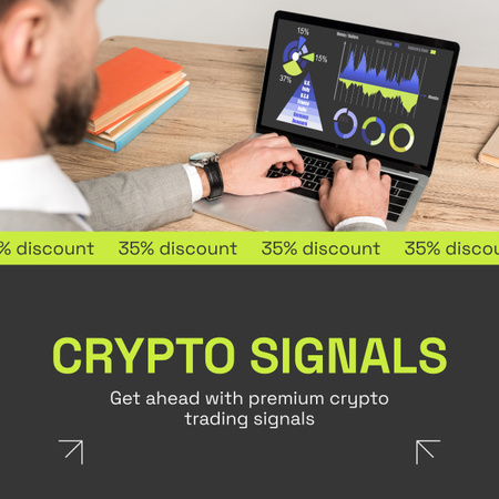 Offer Discounts on Crypto Signal LinkedIn post Design Template
