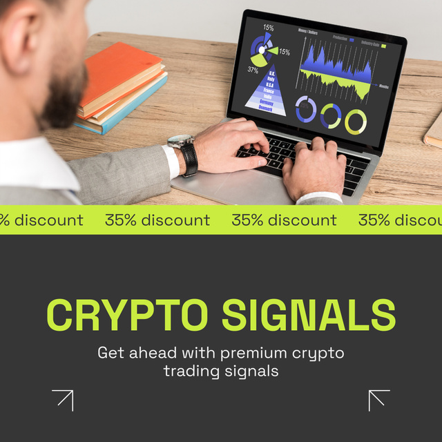 Plantilla de diseño de Offer Discounts on Crypto Signal LinkedIn post 