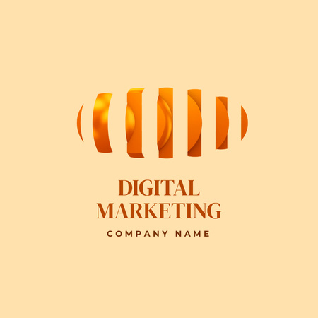 Round Golden Emblem for Digital Marketing Agency Animated Logo Design Template