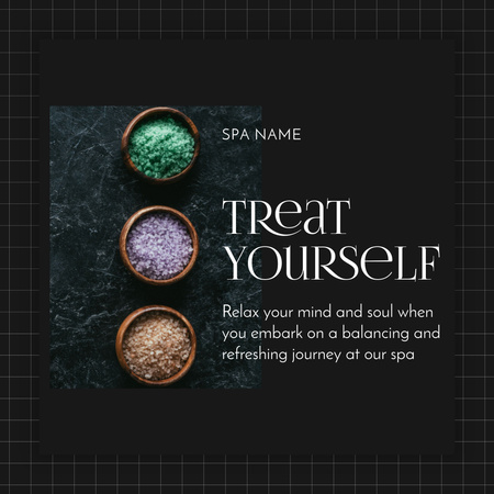 Spa Retreat Ad with Sea Salt Instagram Design Template