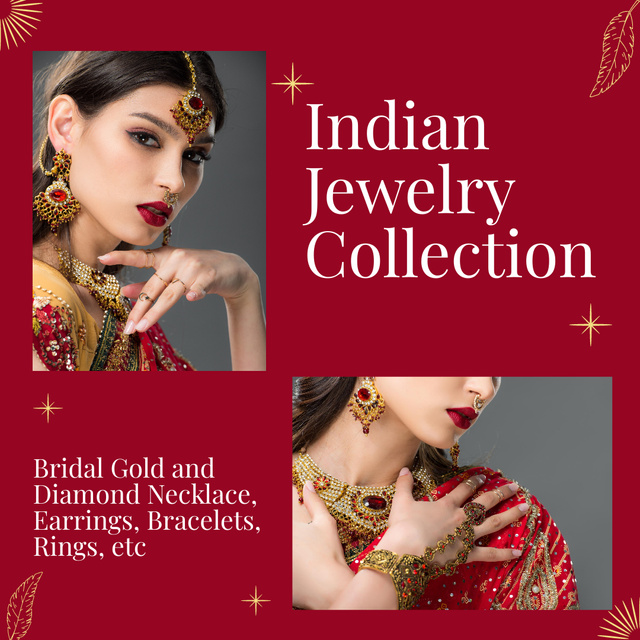 Indian Jewellery Collection Ad Instagram Modelo de Design