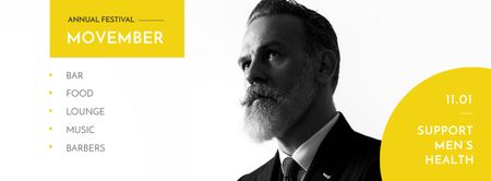 Man with mustache and beard Facebook cover Design Template