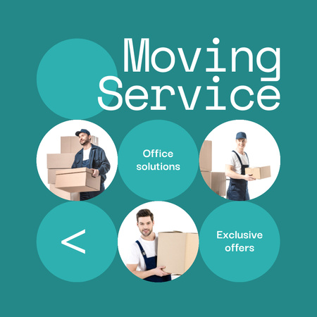 Modèle de visuel Offre exclusive de service de déménagement avec chargeurs - Animated Post