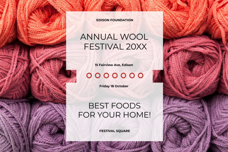 Knitting Festival Wool Yarn Skeins Postcard 4x6in Design Template