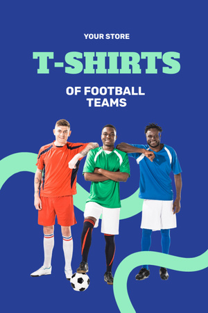 Football Team T-Shirts Sale Offer Flyer 4x6in Design Template