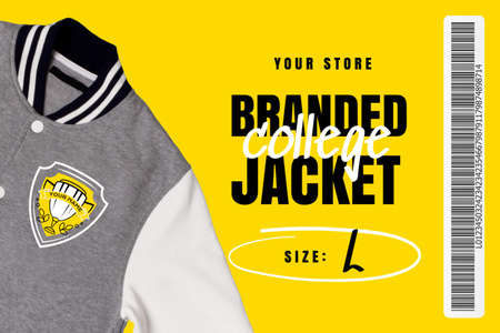 Branded College Jacket for Sale Label Design Template