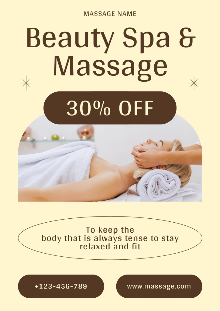 Massage Services Discount Poster – шаблон для дизайну