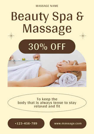 Designvorlage Massage Services Discount für Poster