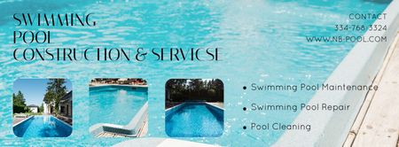 Szablon projektu Collage with Proposal for Swimming Pool Construction Services Facebook cover