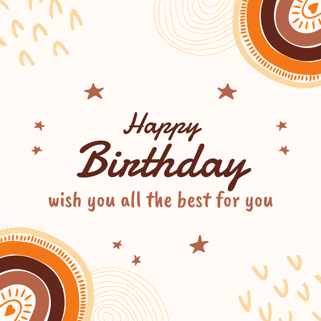 Best Birthday Wishes with Stars LinkedIn post Design Template