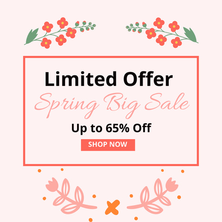 Limited Offer Big Spring Sale Instagram AD Design Template