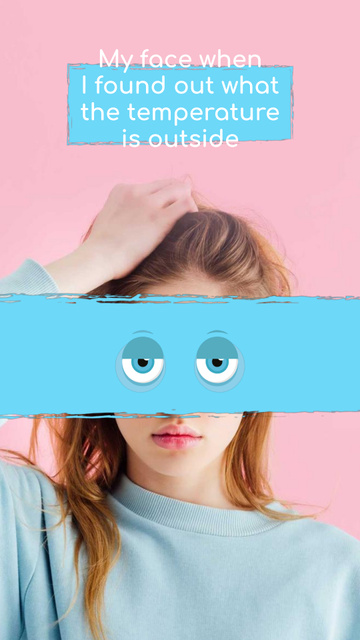 Girl with Funny Eyes Instagram Video Story Design Template