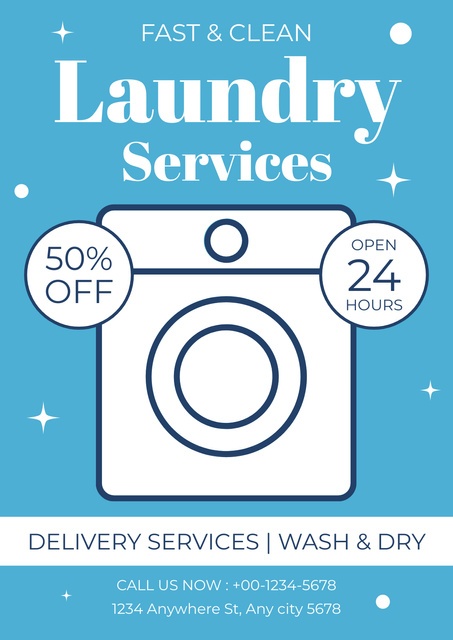 Szablon projektu Offer Discounts on Laundry Service Poster