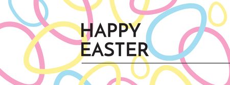 Easter Greeting with Colorful Eggs Facebook cover Design Template