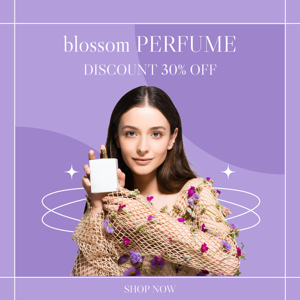 Discount on Perfume with Blossom Scent Instagram tervezősablon