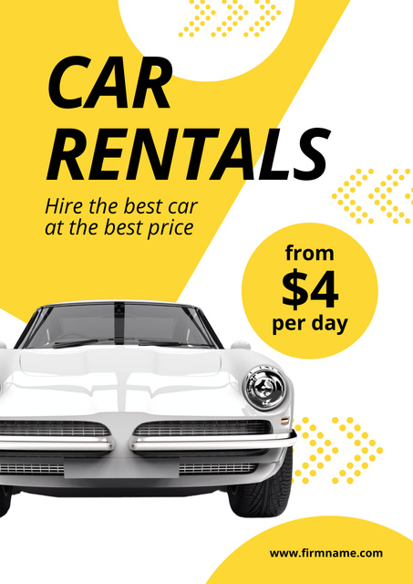 Premium Car Hiring Service Poster tervezősablon