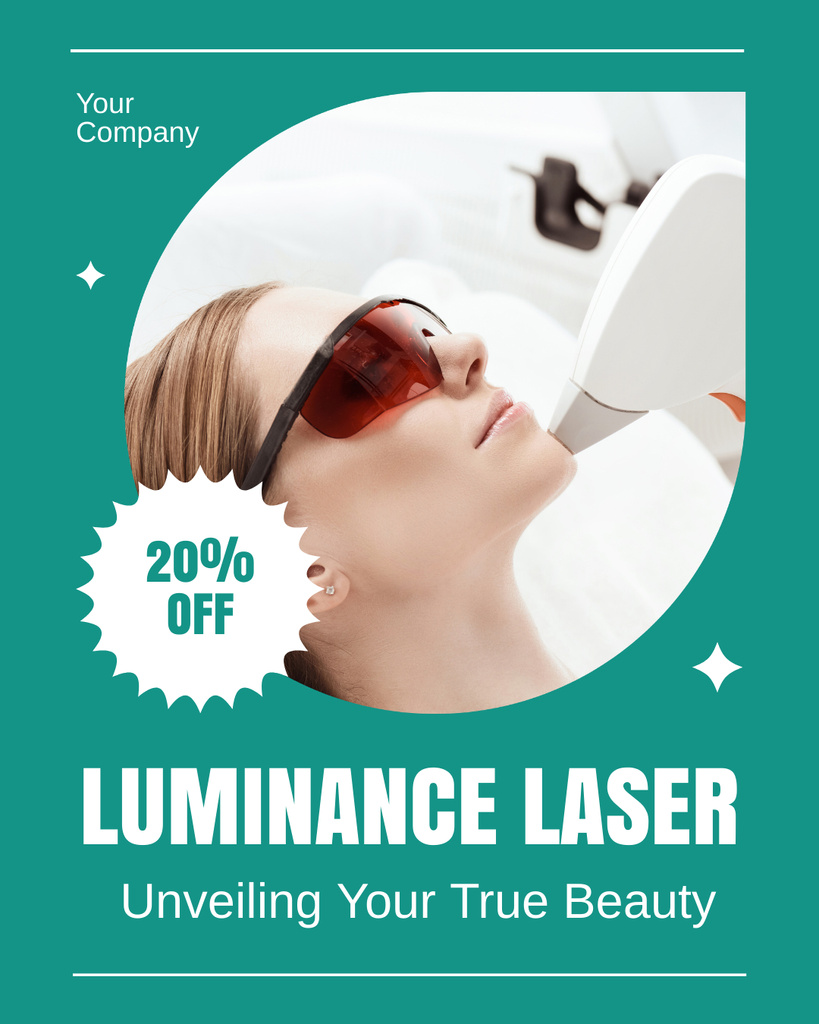 Discount for Laser Hair Removal Instagram Post Vertical Design Template