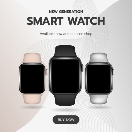 Yeni Nesil Akıllı Saatlerin Tanıtımı Instagram Tasarım Şablonu