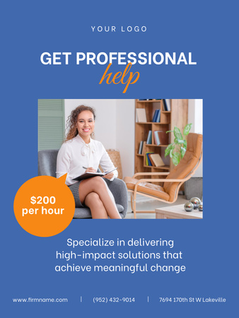 Psychological Help Service Offer Poster 36x48in Design Template