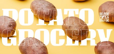 Plantilla de diseño de Promoción De Abarrotes De Patatas Con Código Qr En Amarillo Coupon Din Large 