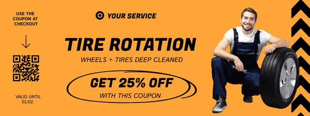 Discount on Tire Rotation Coupon Modelo de Design