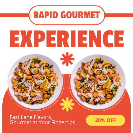 Ad of Gourmet Food Experience Instagram AD Design Template