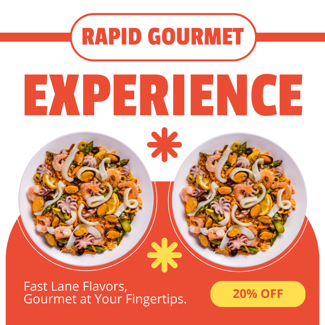 Designvorlage Ad of Gourmet Food Experience für Instagram AD