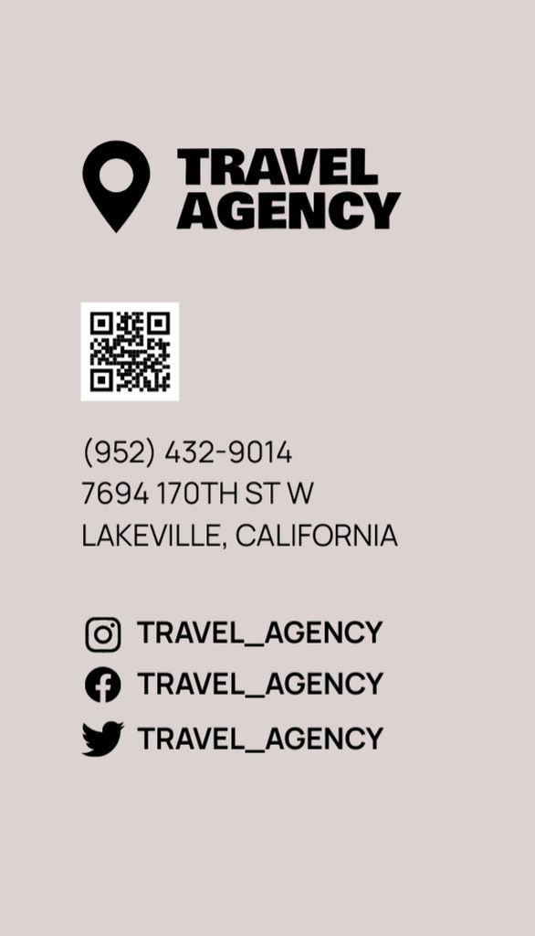 Travel Agency Ad with Globe with Location Business Card US Vertical Design Template