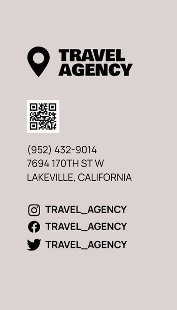 Travel Agency Ad with Globe with Location Business Card US Verticalデザインテンプレート
